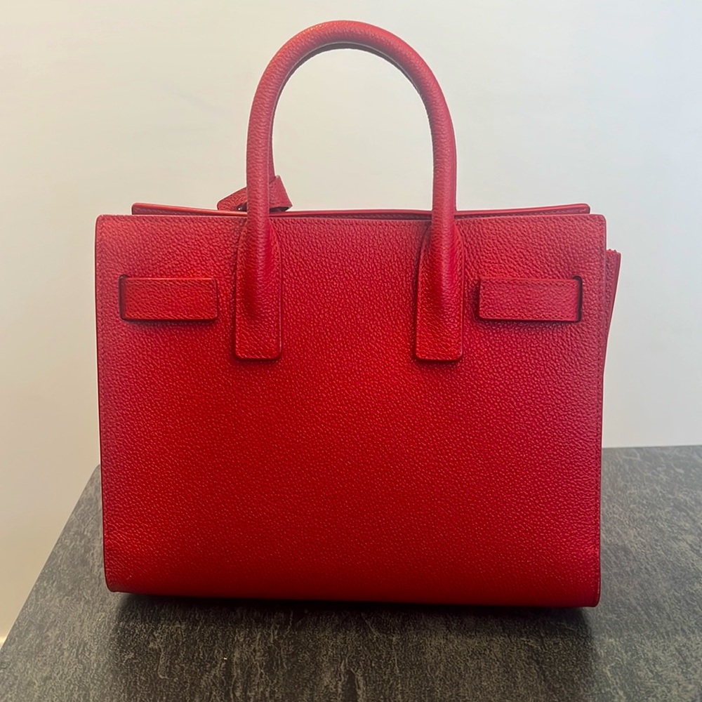 Saint Laurent/ YSL Sac de Jour nano size in Red Color - Picture 3 of 11